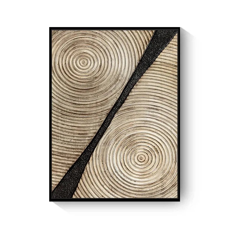 Naturale abstrakte Holzbaumringe Wandkunst Fine Art Leinwanddrucke Bilder für Wohnzimmer, Esszimmer, Homeoffice Kunstdekor