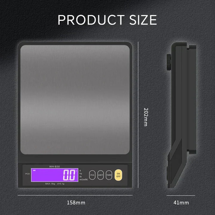 Karnz | 5 kg/0,1 g und 10 kg/1 g digitale elektronische Küchenwaage, LCD-Display, voll wasserdichtes Edelstahl-Waagetool zum Backen