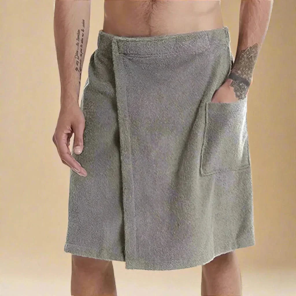 Tragbarer Bademantel – Weiches und vielseitiges Badetuch mit Taschen für Sauna, Strand und Fitness