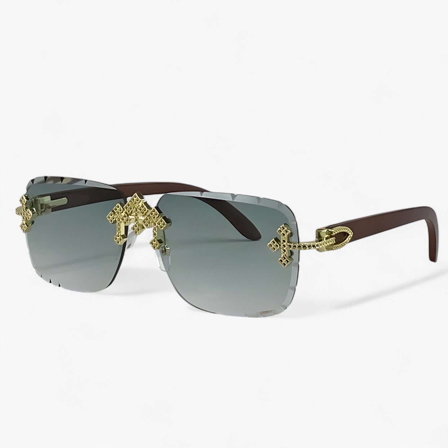 Randlose Steampunk Sonnenbrillen mit Metallakzenten – Nirex | Karnz