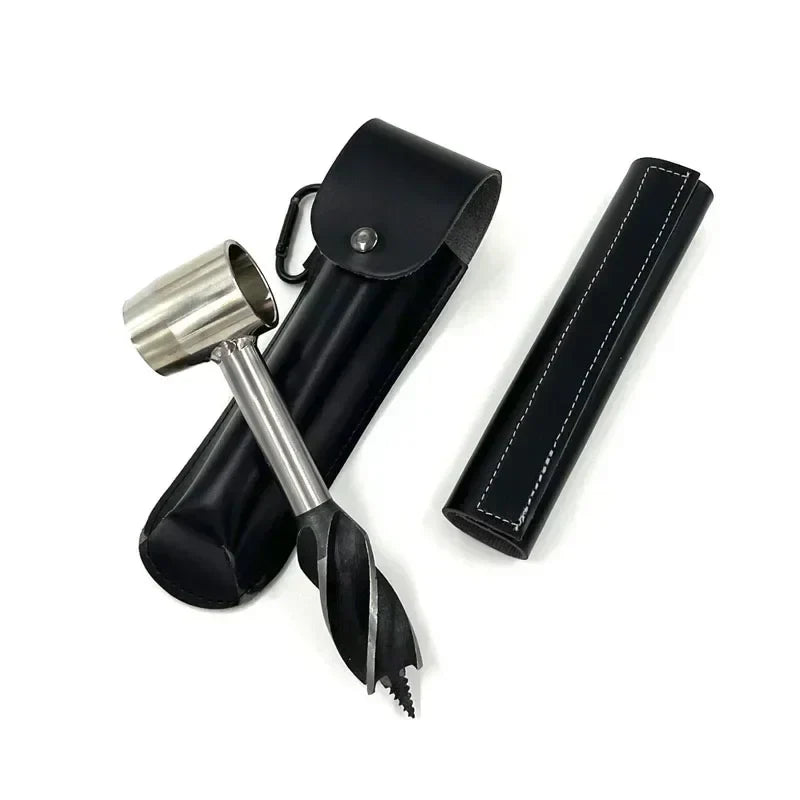 Karnz | Bushcraft Handbohrer FerroDrill | Outdoor Überlebenswerkzeug | Robustes Kohlenstoffstahl | 16,5 cm