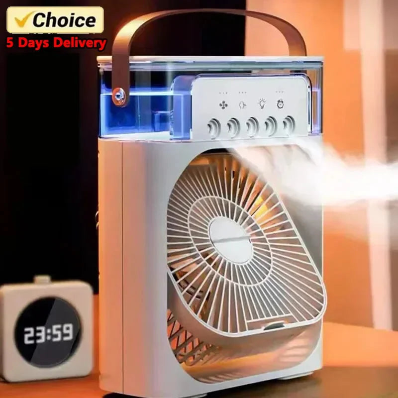 3 In 1 Ventilator Klimaanlage Haushaltskleiner Luftkühler LED Nachtlicht Tragbarer Luftbefeuchter Luftregelungsventilator Büro Zuhause Ventilator Neu | Karnz
