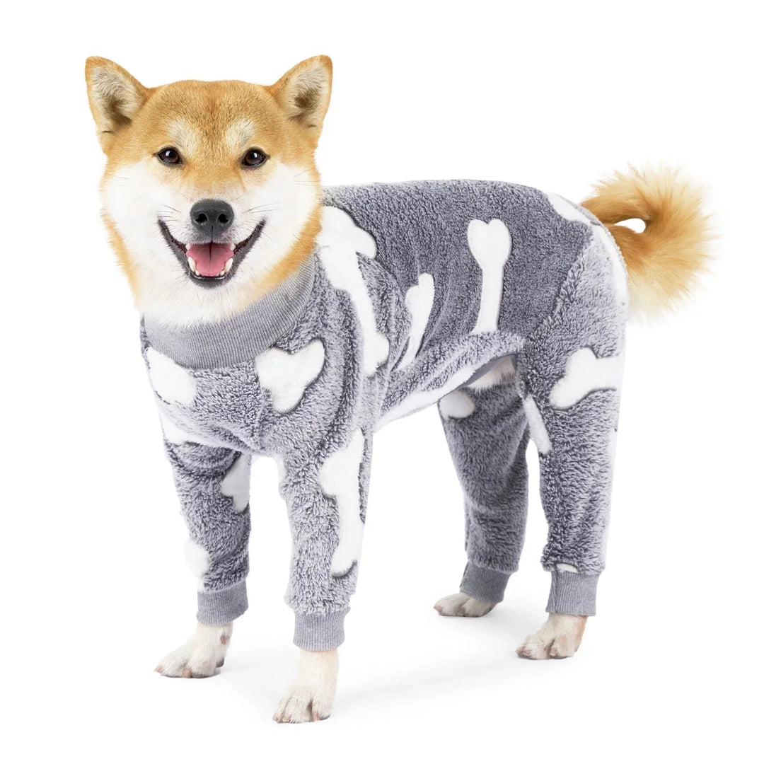Warmer Hundepyjama für den Winter flauschig und dehnbar Karnz