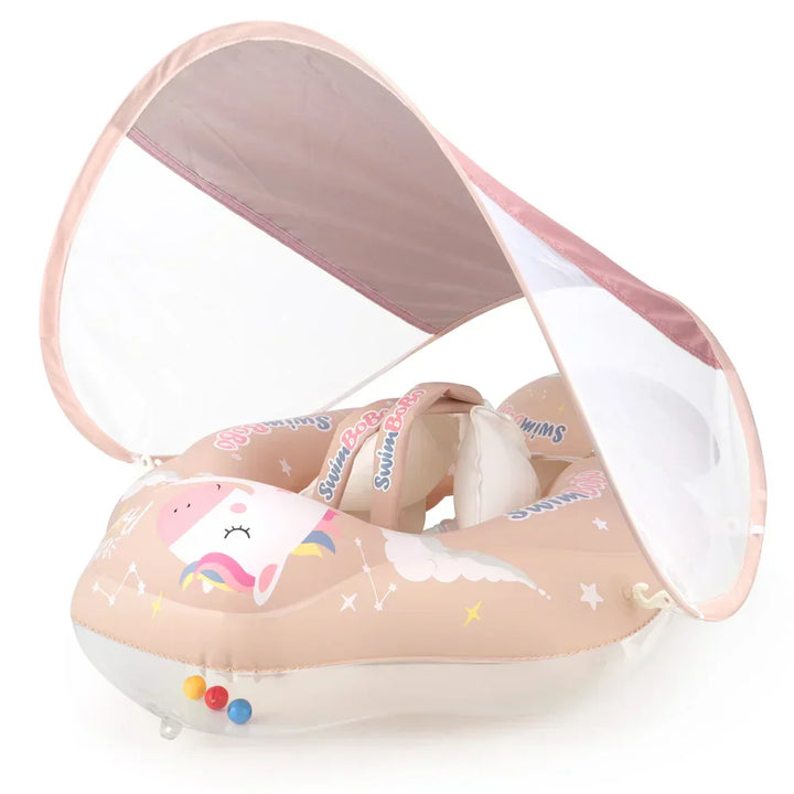 Solaboo Baby-Schwimmring | Mit UV-Schutzdach und Stütze | Aufblasbar und sicher | Ab 6 Monaten