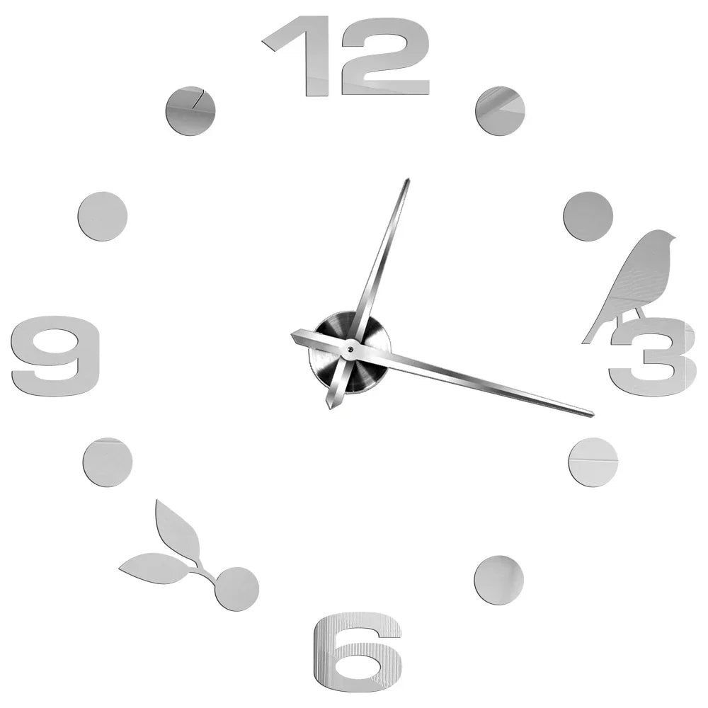 Große Wanduhr DIY 3D Selbstkleber Spiegel Acryl Wanduhr für Küche Esszimmer Wohnzimmer Kreative Wohnkultur | Karnz