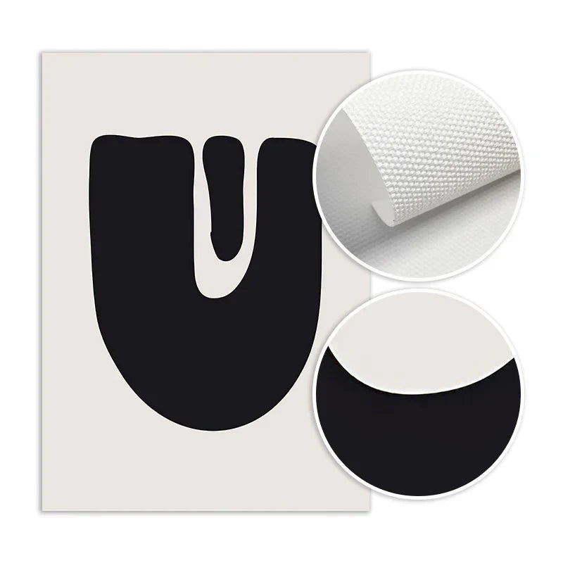 Minimalistische abstrakte primitive Symbole Wandkunst Fine Art Leinwanddrucke Schwarz Weiß Bilder für moderne Wohnung Wohnzimmer Dekor | Karnz