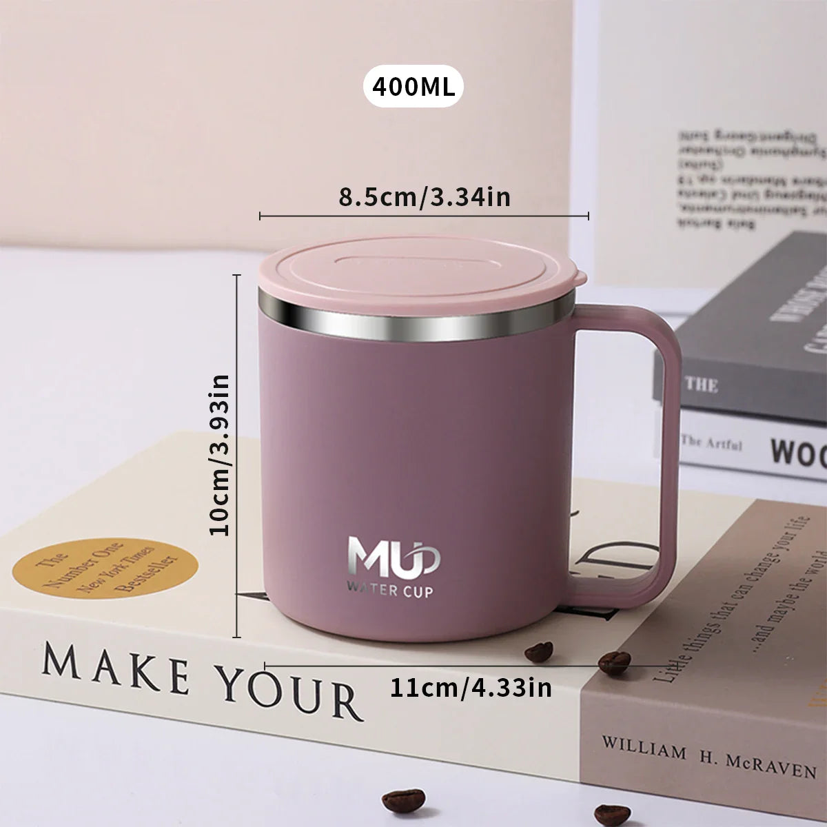 Isolierte Edelstahl Kaffeetasse mit Deckel | Karnz