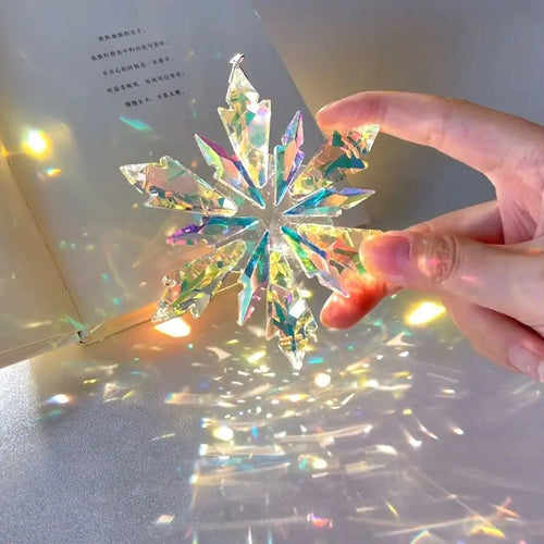 Transparenter Schneeflocken-Regenbogen-Autoanhänger-Dekor | Karnz
