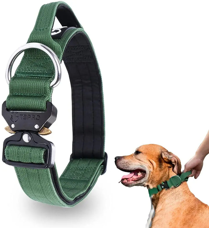 Taktische Hundehalsband mit Metallschnalle & Griff Karnz