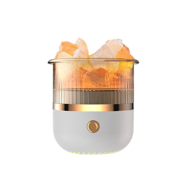 Karnz | Himalaya Salzkrystalllampe & Ätherischer Öl Diffusor, USB Ultraschall Luftbefeuchter für Zuhause & Büro
