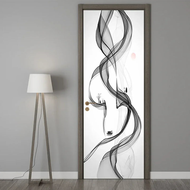 Moderne abstrakte Perlen geometrische Türaufkleber Mural abnehmbar PVC Vinyl Peel N Stick Wandkunst Mural Dekor für Innentüren Kreative DIY Wohnkultur | Karnz