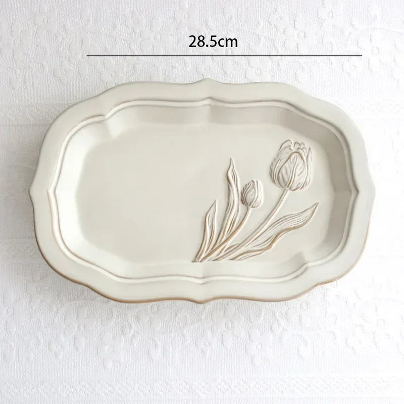 Französische geprägte Blumenplatten