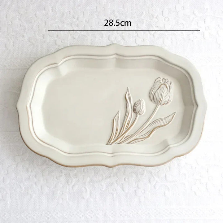 Französische geprägte Blumenplatten