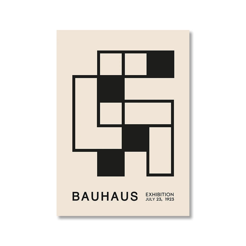 Vintage Retro Geometric Abstract Bauhaus Expo Kunst Galerie Poster Wandkunst Feine Kunst Leinwanddrucke Bilder Für Wohnzimmer Esszimmer Home Office Dekor | Karnz