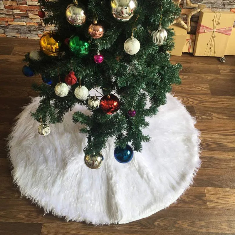 Plüsch Kunstfell Weiß Weihnachtsbaumrock | Karnz