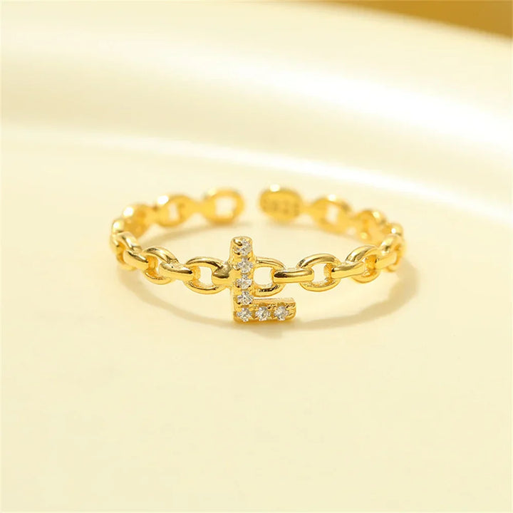 Karnz | Zierlicher Diamant Buchstaben Initialring