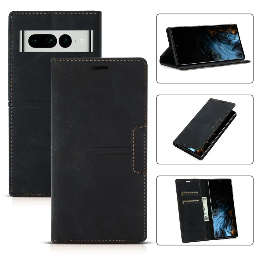 Karnz |  Leder Wallet Hülle Flip Case - Google Pixel