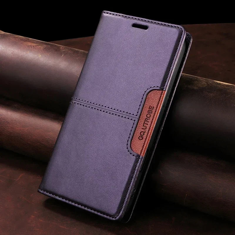 Sandsberg | RFID Leder iPhone 16/15 Magnetische Klapphülle Geldbörse Case