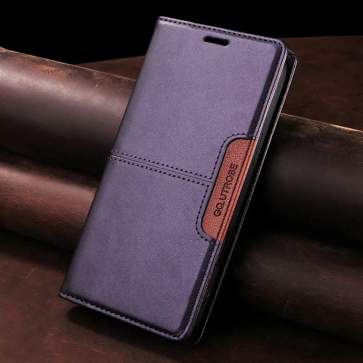 Sandsberg | RFID Leder iPhone 16/15 Magnetische Klapphülle Geldbörse Case