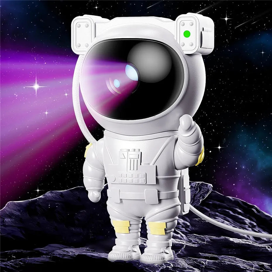 Astronaut Nachtlicht Projektor – LED Sternenhimmel Projektor für Kinderzimmer, Beruhigendes Nachtlicht mit Galaxie- und Weltraumprojektion, Dimmbar und Einstellbar | Karnz