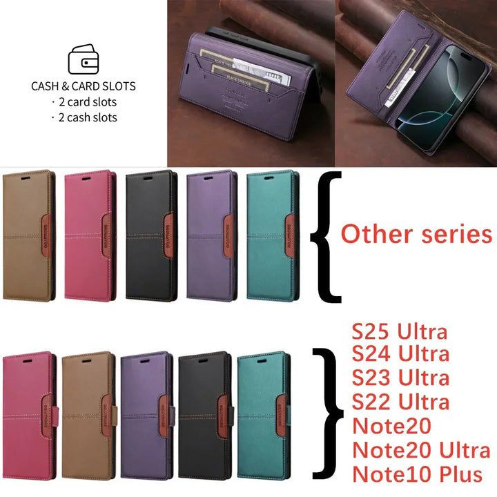Sandsberg | RFID Flip Leder Samsung S25/S24/S23 Magnetische Brieftaschenhülle