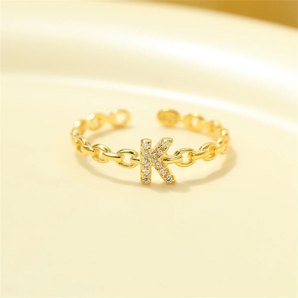 Karnz | Zierlicher Diamant Buchstaben Initialring