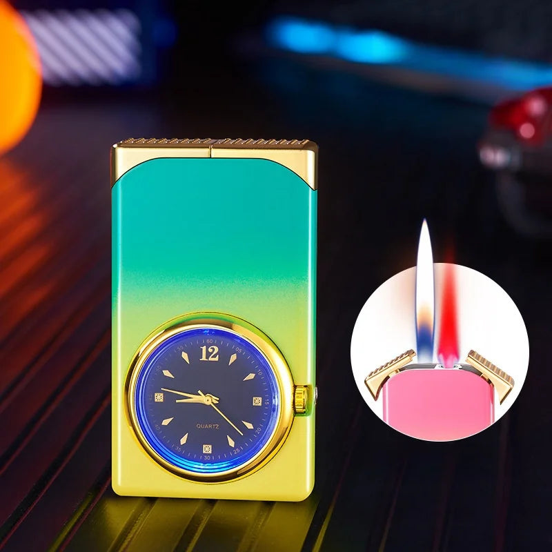 Kreative Dual Fire Farbverlauf Feuerzeug Uhr | Karnz
