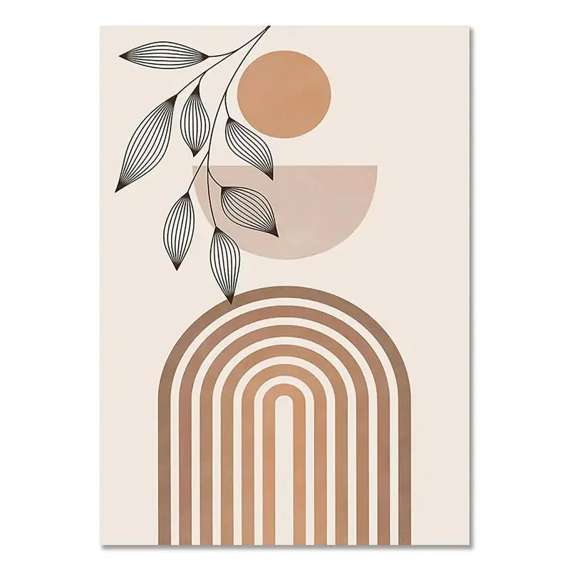 Minimalistische Terrakotta Sonnen abstrakte Wandkunst Fine Art Leinwanddrucke moderne Bilder für Wohnzimmer Schlafzimmer Galerie Wandkunst Dekor | Karnz
