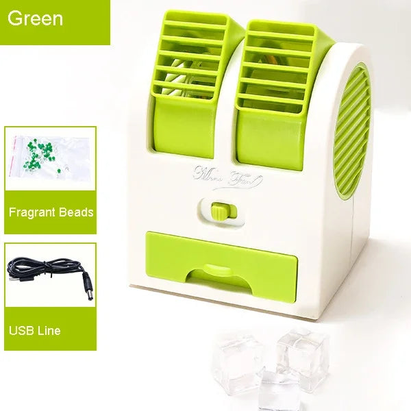 Dual-Outlet Turbo Cooling Desk Humidifier Fan - Image 1