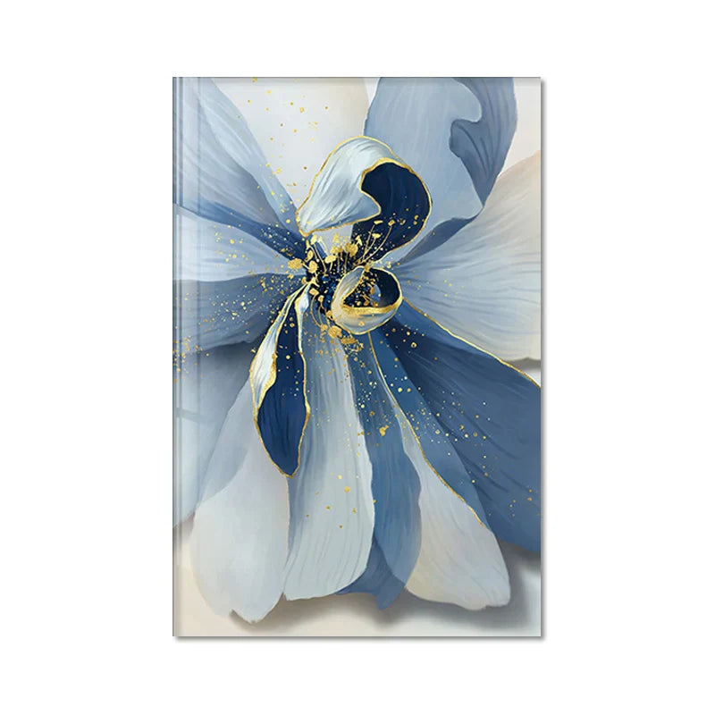 Big Blue Petal Florale Wandkunst Fine Art Leinwanddrucke Moderne Botanische Abstrakte Bilder Für Wohnzimmer Schlafzimmer Esszimmer Kunstdekor | Karnz