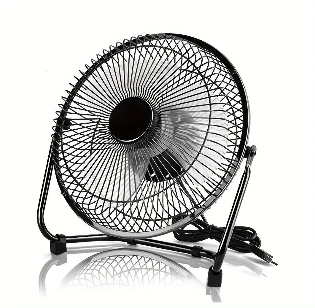 4/6/8 Zoll Desktop Tragbarer USB Elektrischer Ventilator – 2-Geschwindigkeits Verstellbarer Mini Tischventilator mit 4 Flügeln & 360° Drehung für Starken Luftstrom | Karnz