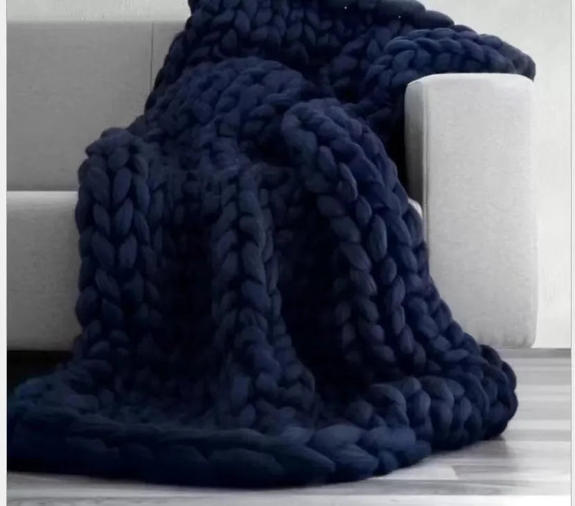 Grobstrickdecke – Kuschelige Wolldecke für jedes Zimmer – Weich und warm – Perfekt für Sofa und Bett