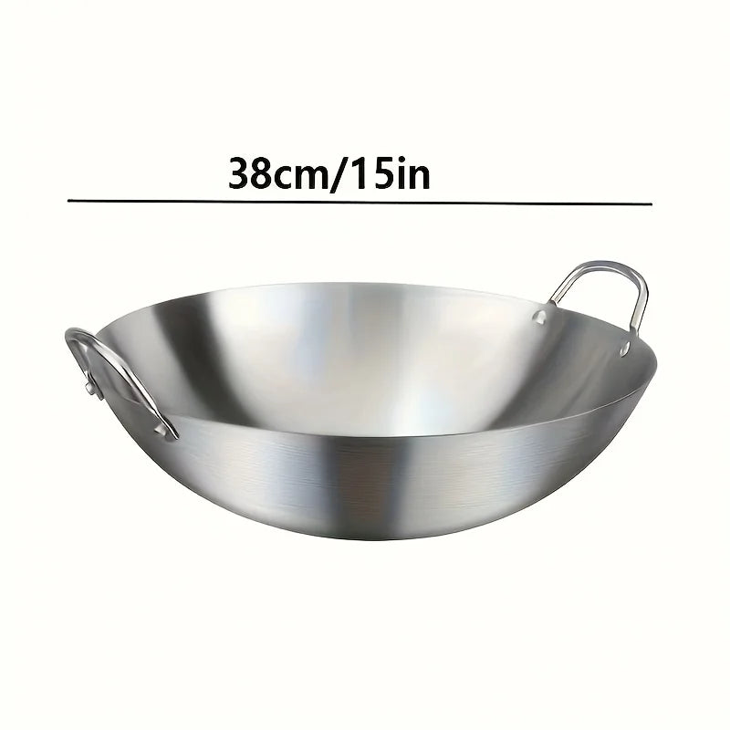 ChefMaster – Große Edelstahl-Wok mit Doppelgriffen Karnz