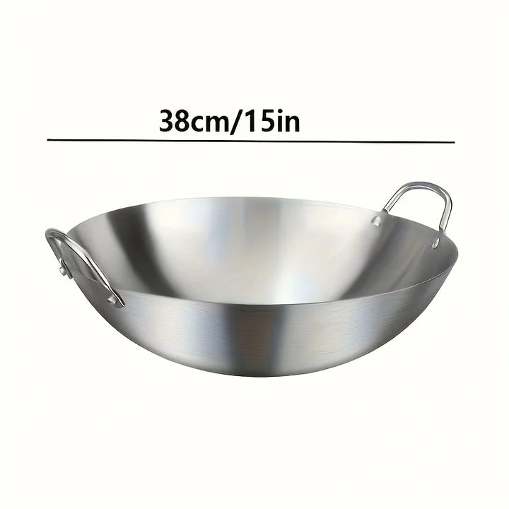 ChefMaster – Große Edelstahl-Wok mit Doppelgriffen Karnz
