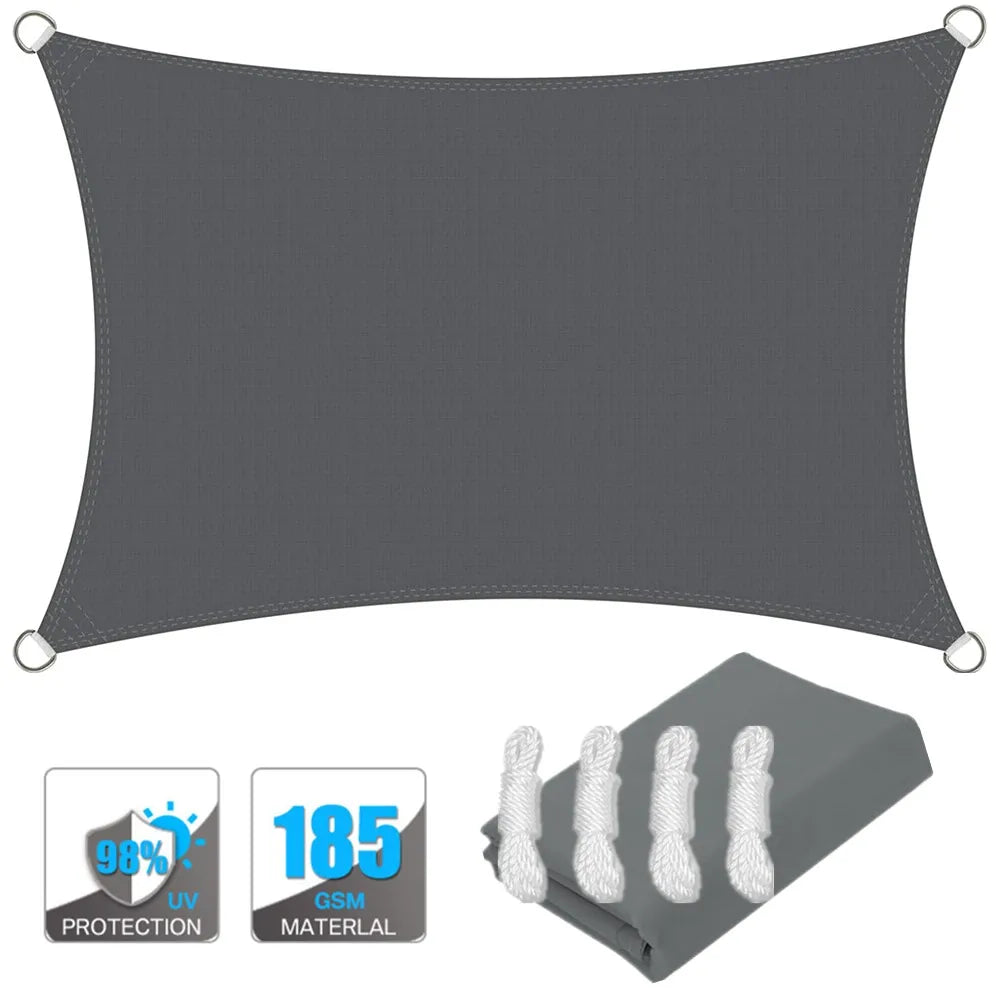 Wasserdichtes rechteckiges Sonnensegel mit UV-Schutz und Montagesatz – ShadeGuard