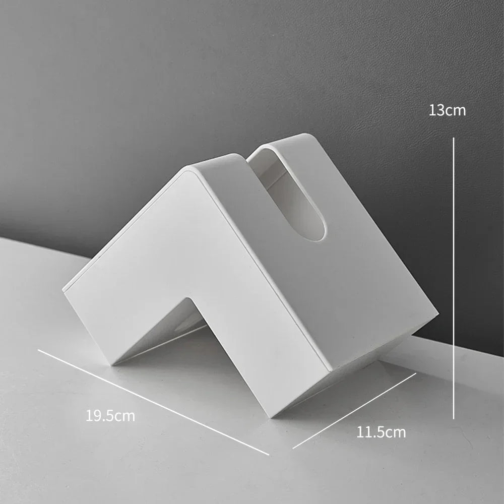 Minimalist Abstract L-förmiger skulpturaler Taschentuchspender für Wohnzimmer Kaffeetisch Küche Arbeitsplatte Desktop Nordic Stil Wohnkultur | Karnz
