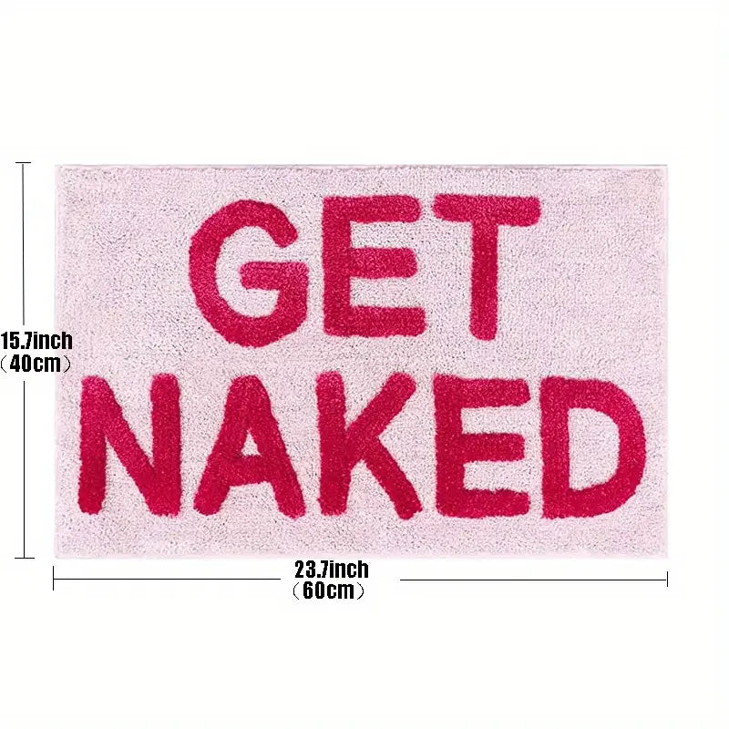 BlushNaked Gepolsterter Design Teppich – Pink "Get Naked" Bad- und Wohnteppich Karnz
