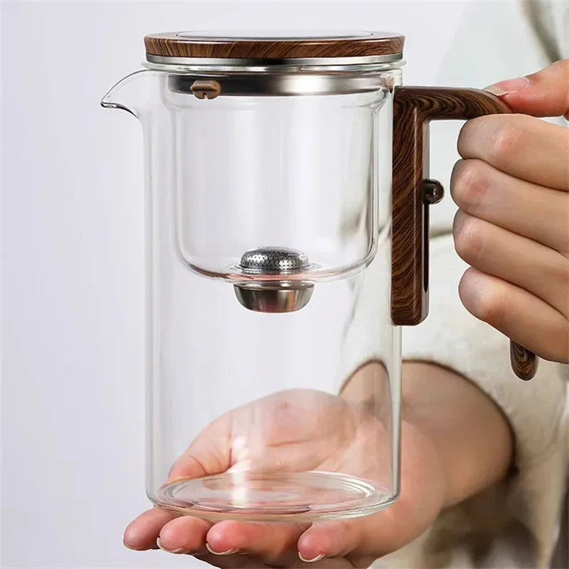 Auréa Glas Teekanne – Luxuriöser Teefilter mit Holzgriff | Karnz
