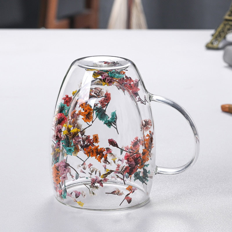 Doppelwandige Trockenblumen-Glasbecher