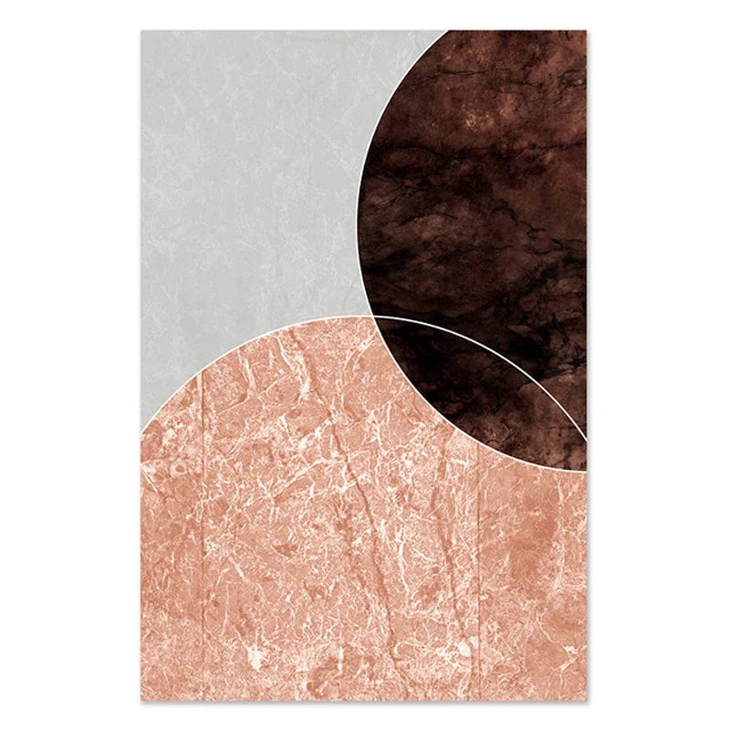 Skandinavische abstrakte graue rosa Granit Wandkunst Fine Art Leinwanddrucke Bilder für moderne Wohnung Wohnzimmer Schlafzimmer Kunstdekoration | Karnz