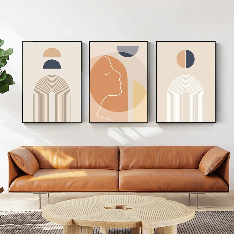 Minimalistische abstrakte Solargeometrie Wandkunst Fine Art Leinwanddrucke Bilder für Wohnzimmer Schlafzimmer, Home Office Kunstdekoration | Karnz