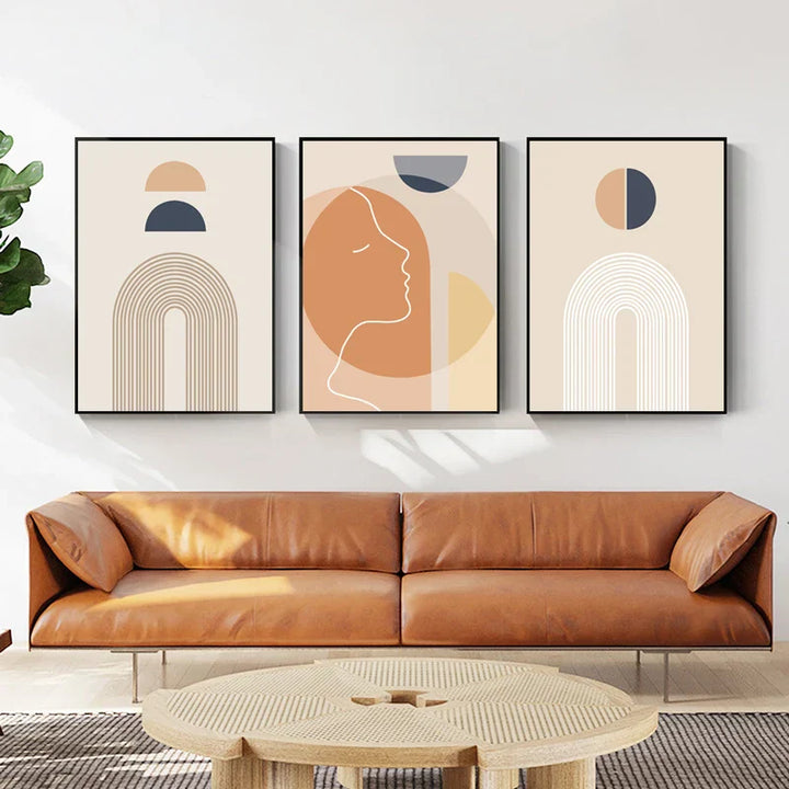Minimalistische abstrakte Solargeometrie Wandkunst Fine Art Leinwanddrucke Bilder für Wohnzimmer Schlafzimmer, Home Office Kunstdekoration | Karnz