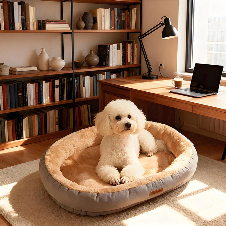Oval Plush Bett für Hunde & Katzen Karnz