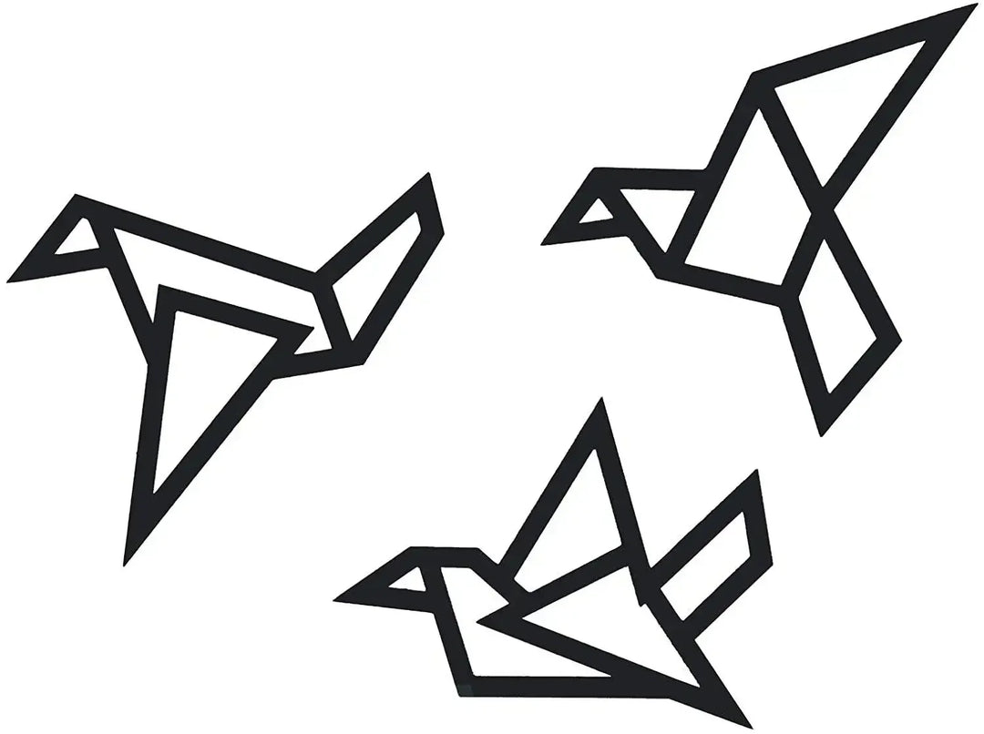 Set aus 3 Stück Eisen Geometrische Vögel 3D Wanddekoration für Nordic Wohnzimmer Esszimmer Schlafzimmer Wanddekoration | Karnz