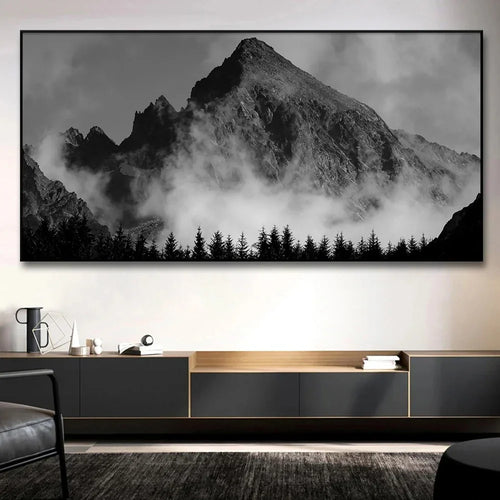 Nordlandschaften Wald Berg Wildnis Wandkunst Fine Art Leinwanddrucke Schwarz Weiß Poster Für Wohnzimmer Moderne Büros Dekor | Karnz