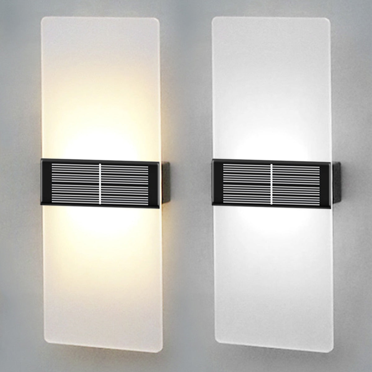 Kacela - Solar Outdoor Modern Milk Shade Wall Light Set | Karnz