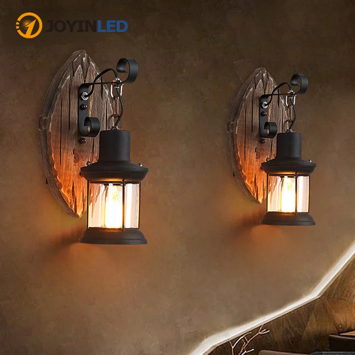 Retro-Laternenlampe, industrielle Laternen-Wandleuchte