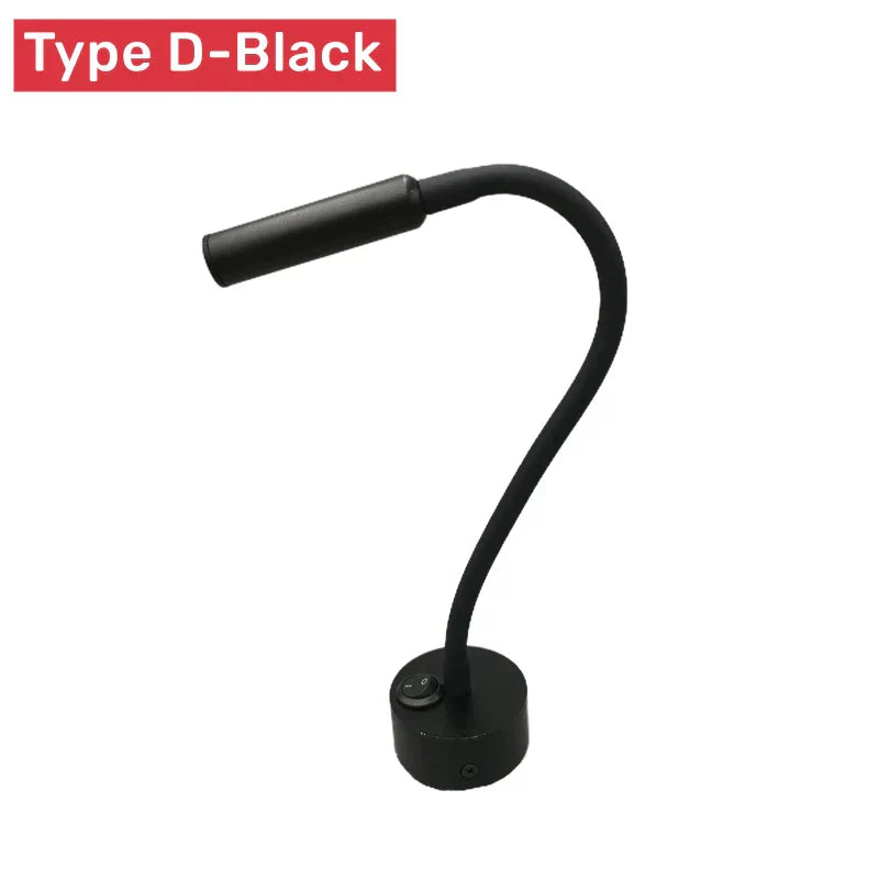 Karnz | Moderne Flexible LED-Lese-Wandlampe mit Schalter für Schlafzimmer und Studium - 1W/3W