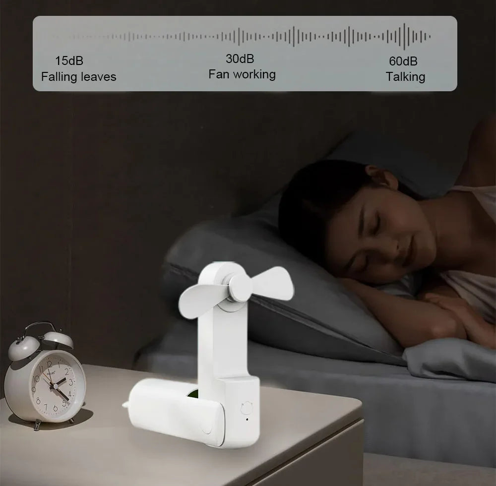 Tragbarer Mini-Handventilator – Wiederaufladbarer faltbarer Taschenventilator mit Batterie, kühlender Handventilator und Powerbank-Funktion | Karnz
