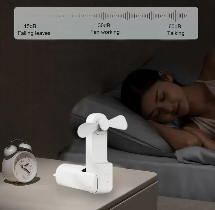 Tragbarer Mini-Handventilator – Wiederaufladbarer faltbarer Taschenventilator mit Batterie, kühlender Handventilator und Powerbank-Funktion | Karnz